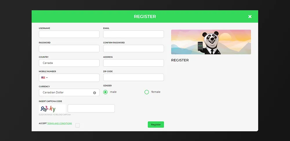 fortune panda registration