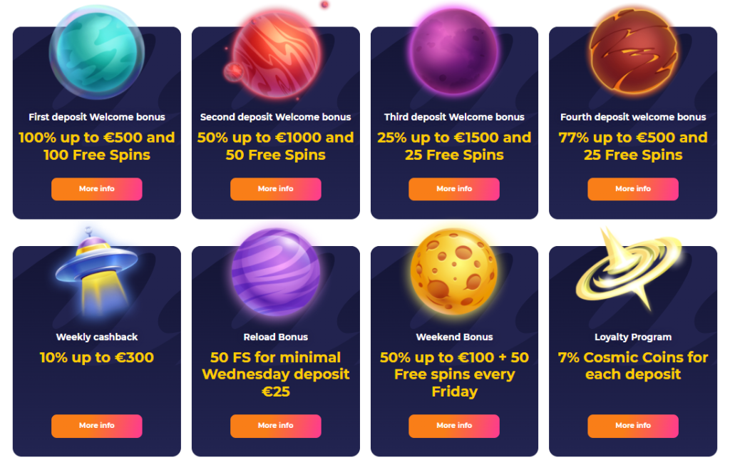 CosmicSlot bonus