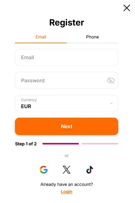 HitNSpin Registration Form