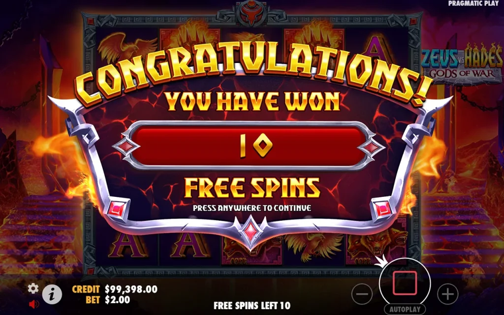 Zeus vs Hades: Gods of War Free Spins