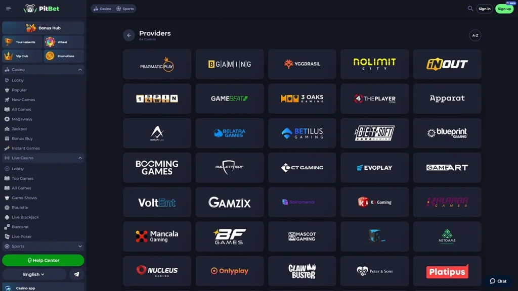 PitBet Providers PitBet Providers