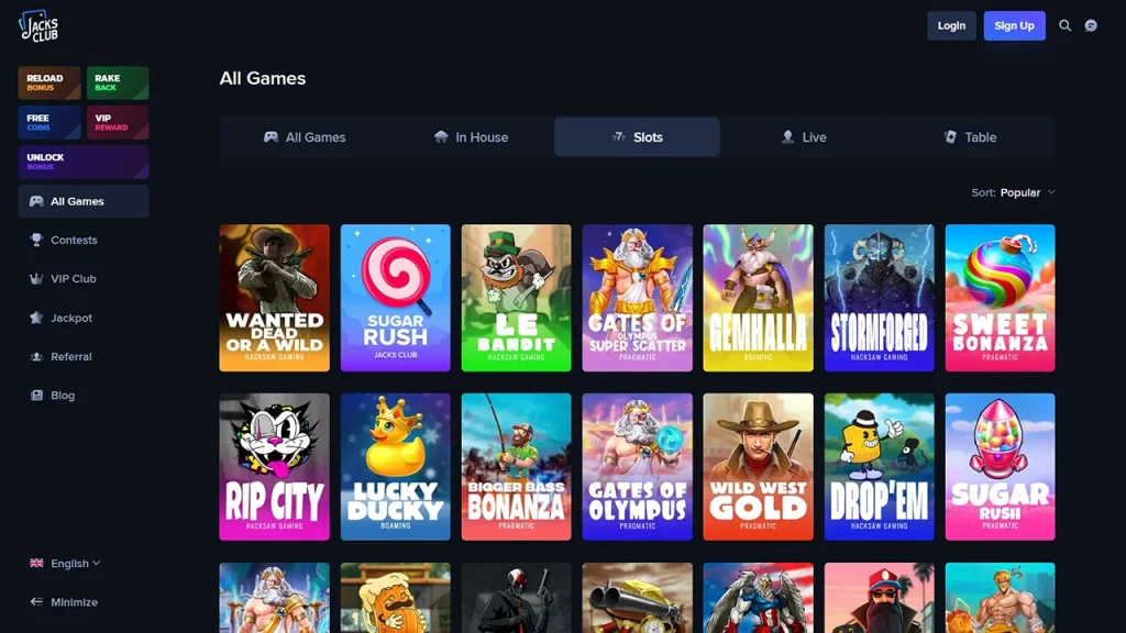 Jacks Club Games